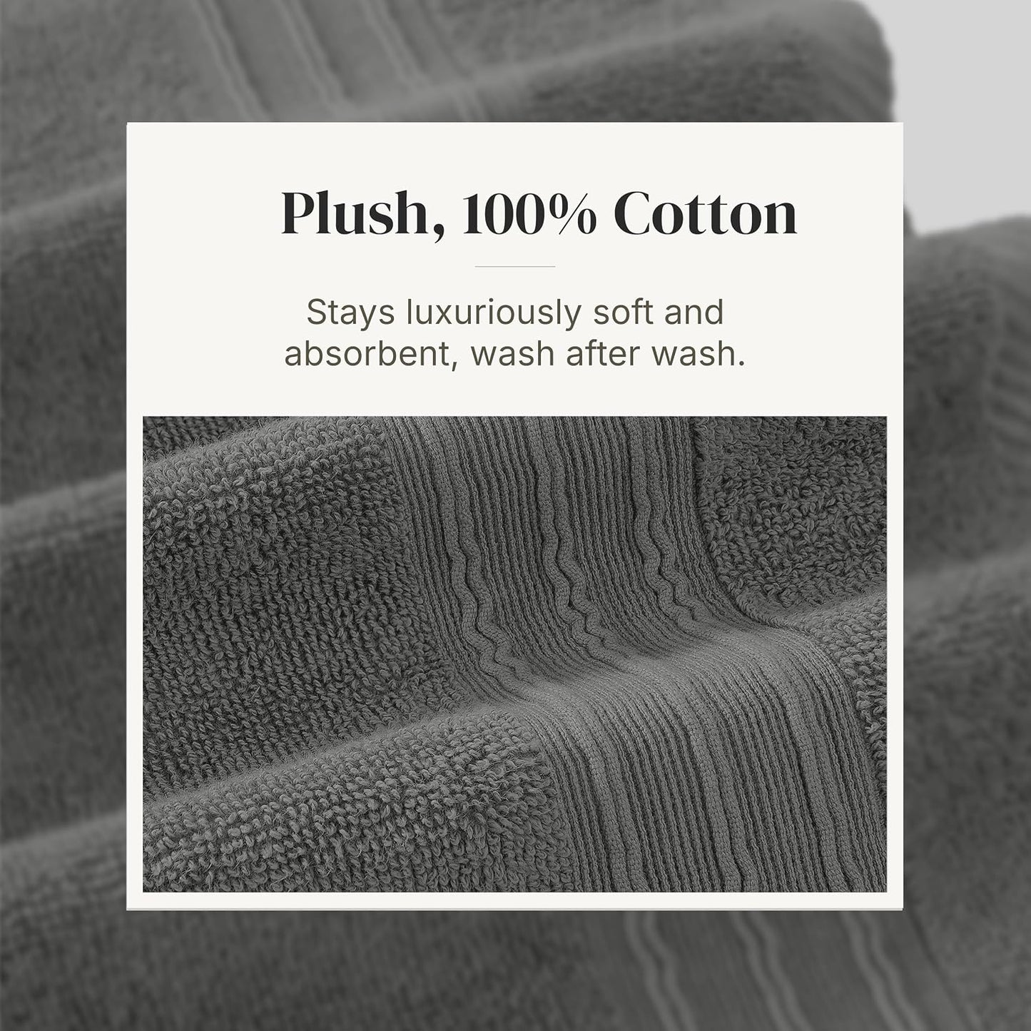 Modern Threads 6 Piece Bath Towel Set – Bathroom Set with 2 Bath Towels, 2 Hand Towels, and 2 Wash Cloths – 100%