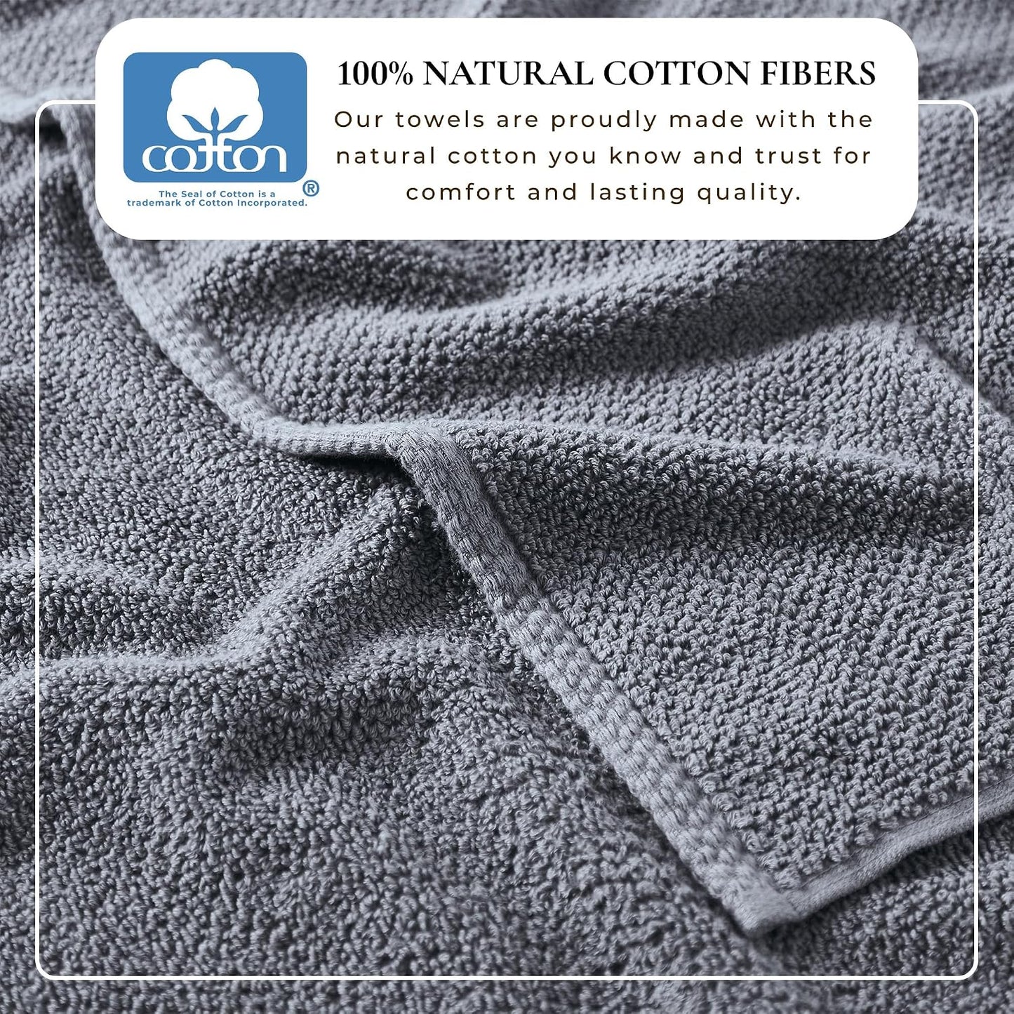 Great Bay Home 100% Cotton Oversized 2 Pack 68x35 Extra Large Towel Set - Absorbent, Quick-Drying, Durable Oversized