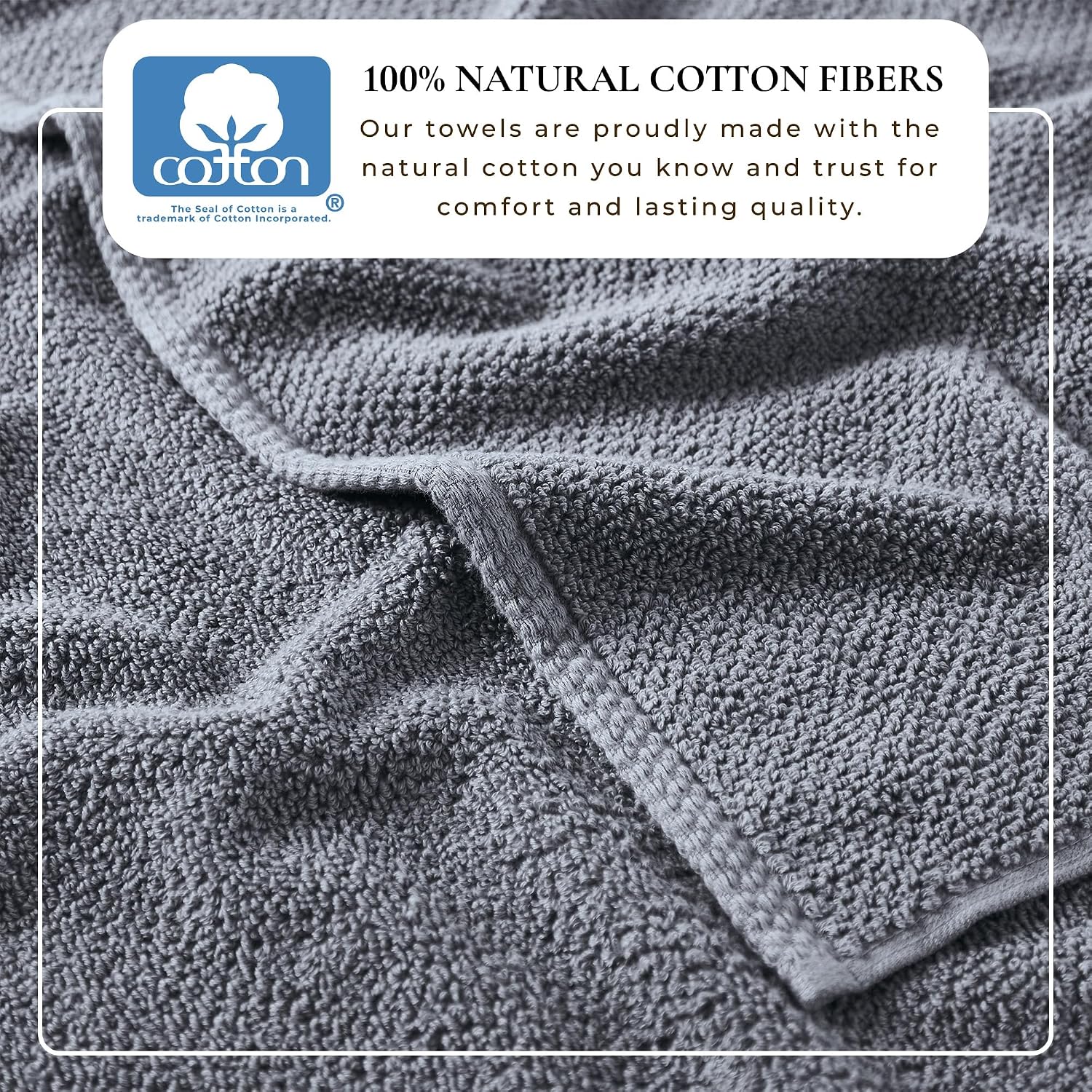 Great Bay Home 100% Cotton 6 Piece Towel Set - Absorbent, Quick-Drying, Durable Bath Towels for Bathroom Decor