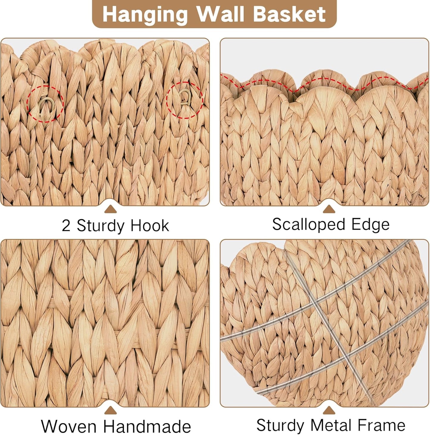 Wicker Wall Basket / Natural / Oval