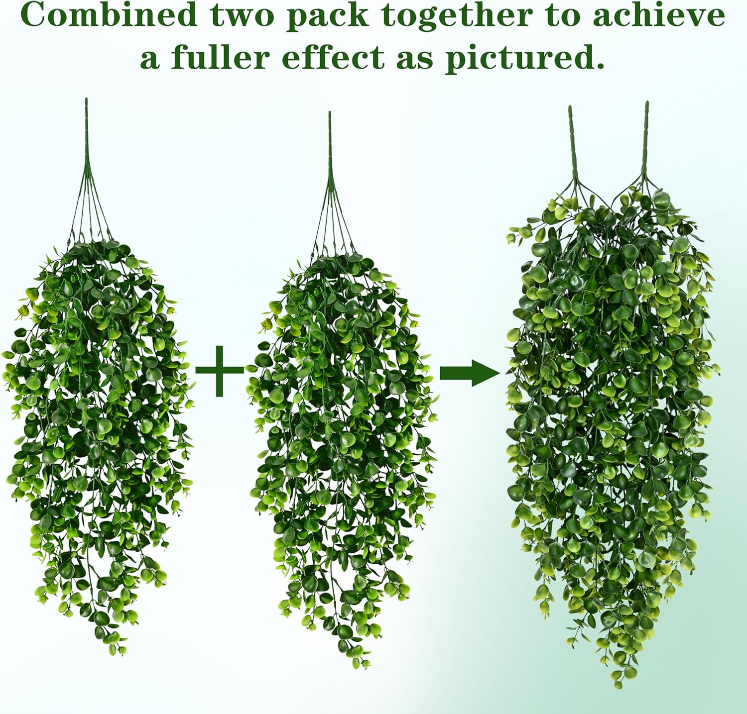 Fake Hanging Fake Eucalyptus Leaves UV Resistant / Photos Ivy Vines / Plants / 2.7 Inch / Set of 4