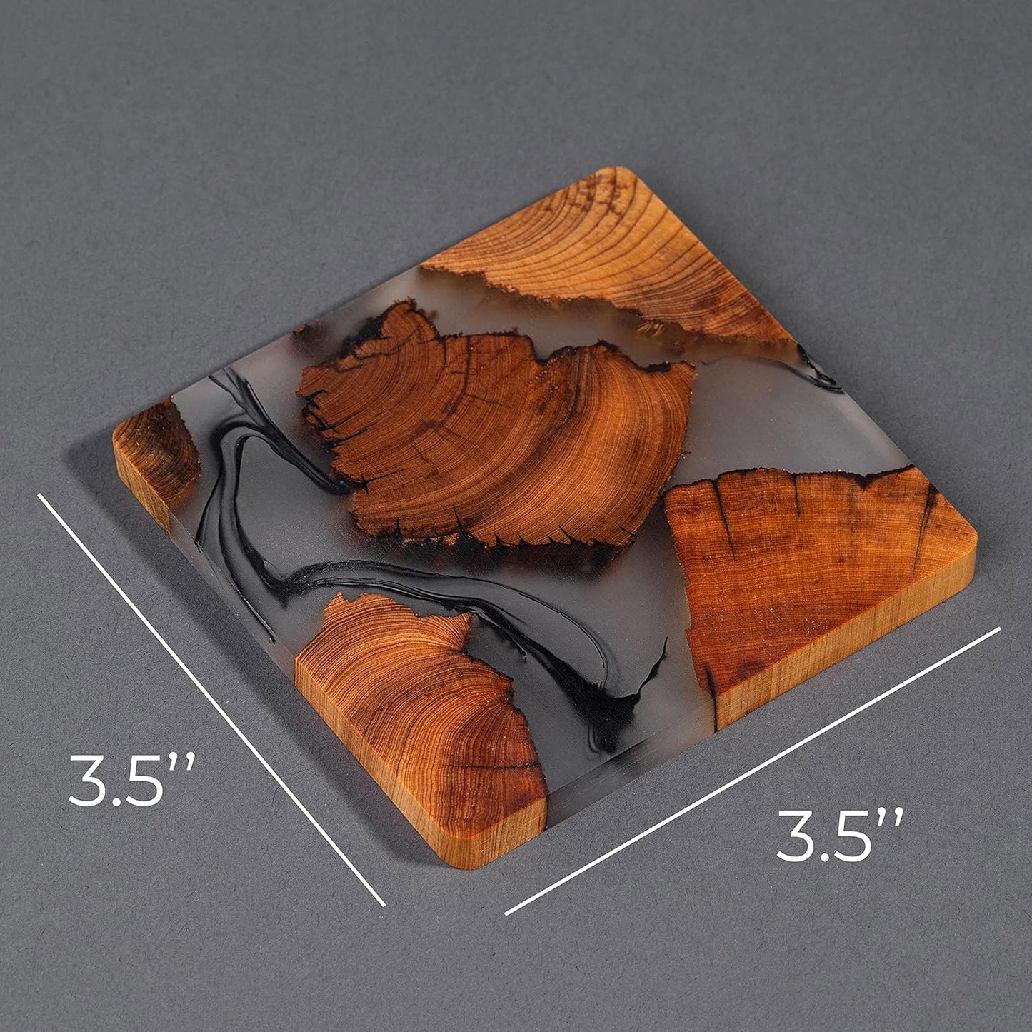 Holder / Wooden Coasters Set / No Holder / Set of 6
