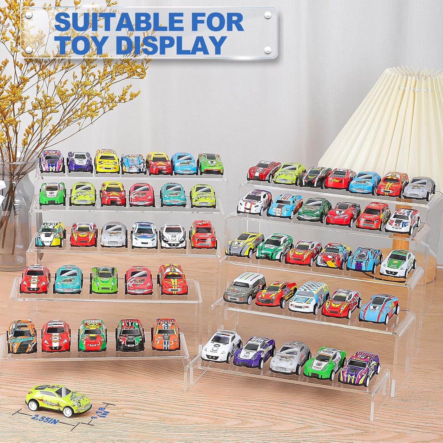 Aheroi Acrylic Risers Display Stands, Acrylic Stands for Display 20Pcs 4Set | Clear Display Risers Shelf, Acrylic