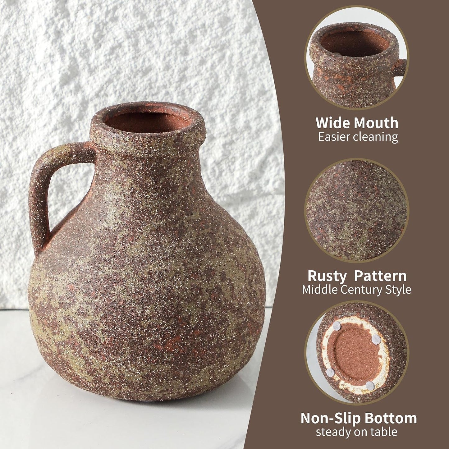 Farmhouse Rusty Vases / 204-2-7.1in / 7.1 Inch