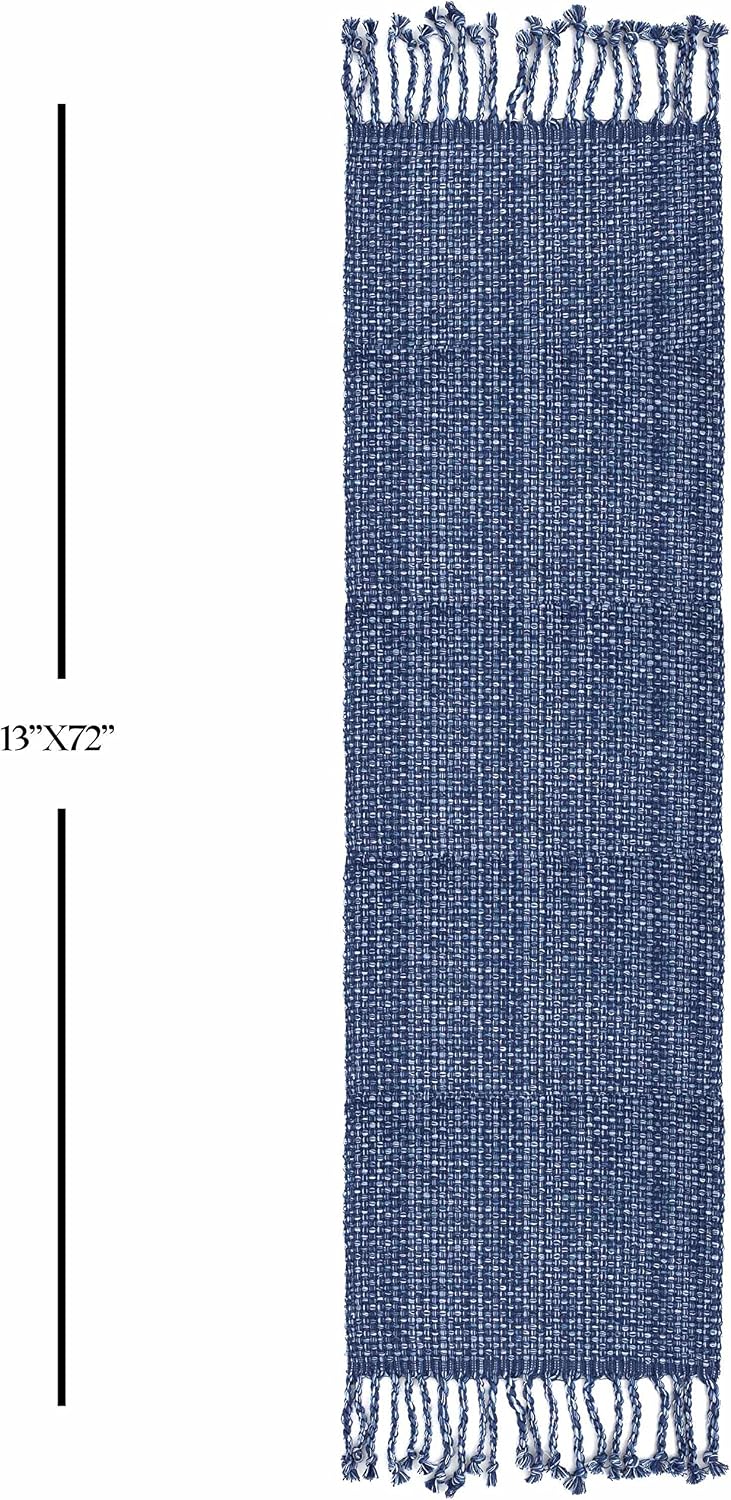 100% Cotton Table Runner for Dining Room Tables Rectangle Two Tone Woven Fabric 72" x 13" Soft Durable Table Runner