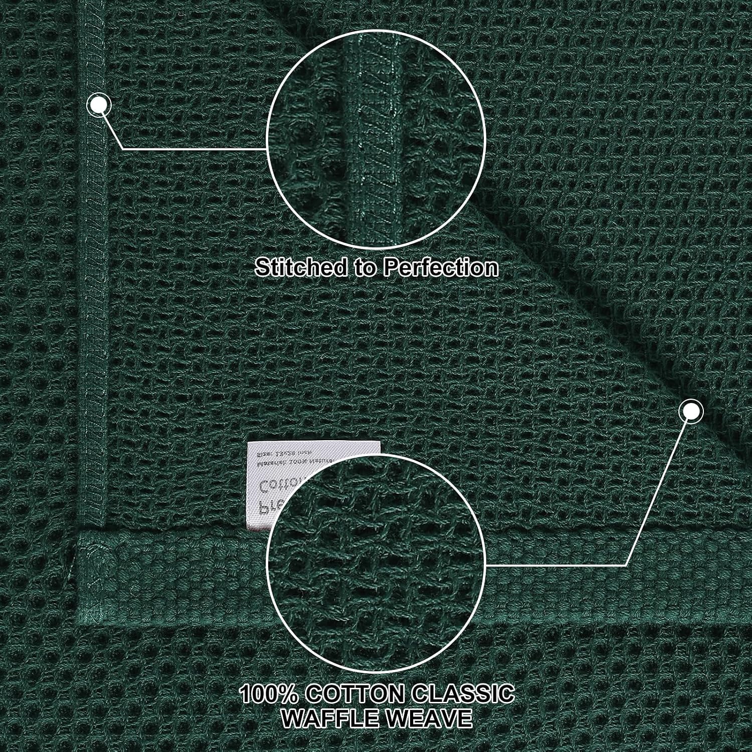 Homaxy 12 Pack 100% Cotton Kitchen Towels and Dishcloths Set,Blackish Green | 12 x 12 Inches and 13 x 28 Inches Kitchen