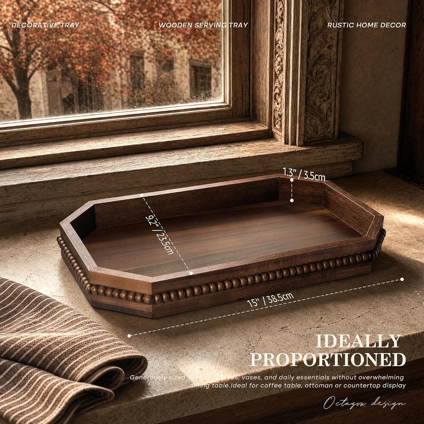 Farmhouse Serving Tray / Dark Acacia
