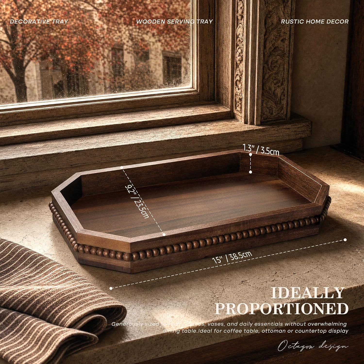 Farmhouse Serving Tray / Dark Acacia