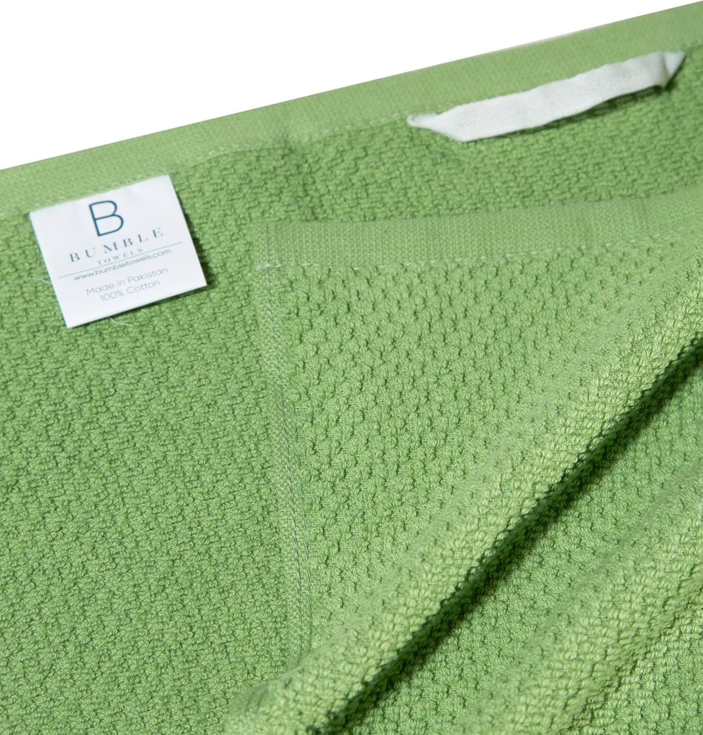 Bumble Kitchen Towels 6 Pack 100% Cotton 16"x26" - Sage Wide Stripe | 430 GSM Soft Kitchen Hand Towels with Hanging
