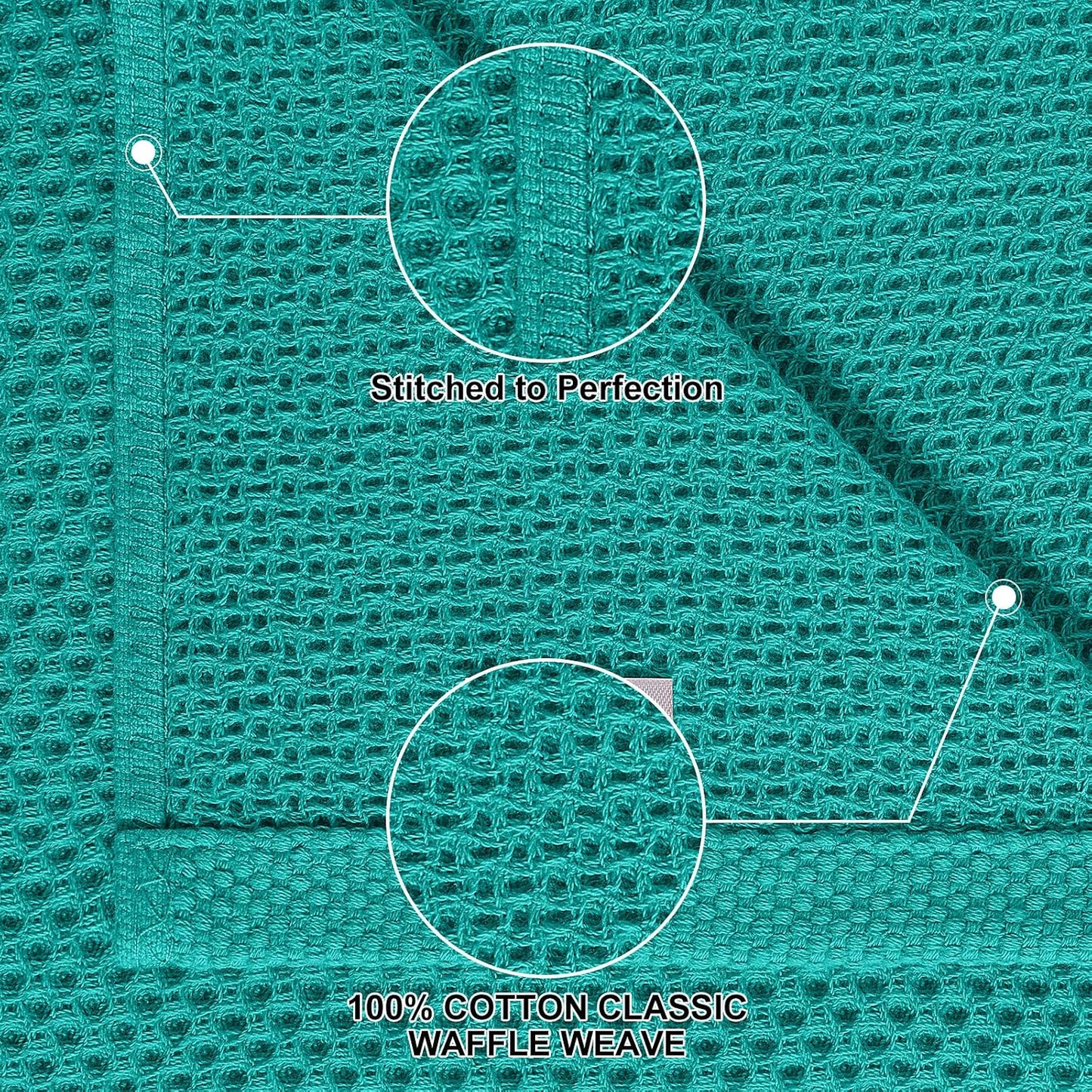 Homaxy 10 Pack 100% Cotton Kitchen Towels and Dishcloths Set, Teal | 12 x 12 Inches and 13 x 28 Inches Kitchen Towels