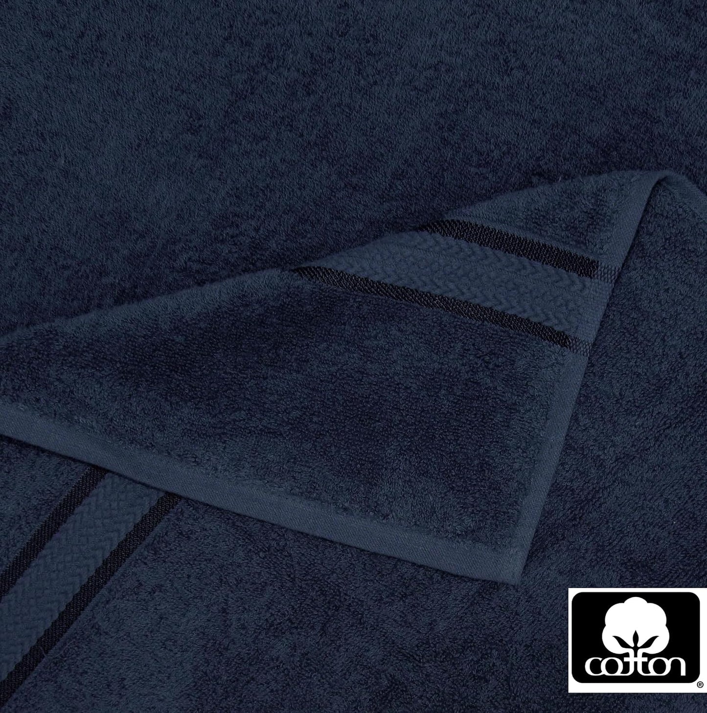 COTTON CRAFT Ultra Soft Bath Towels - 4 Pack 100% Cotton Large 30x54 inches | Oversized 580 GSM Absorbent Navy Bath