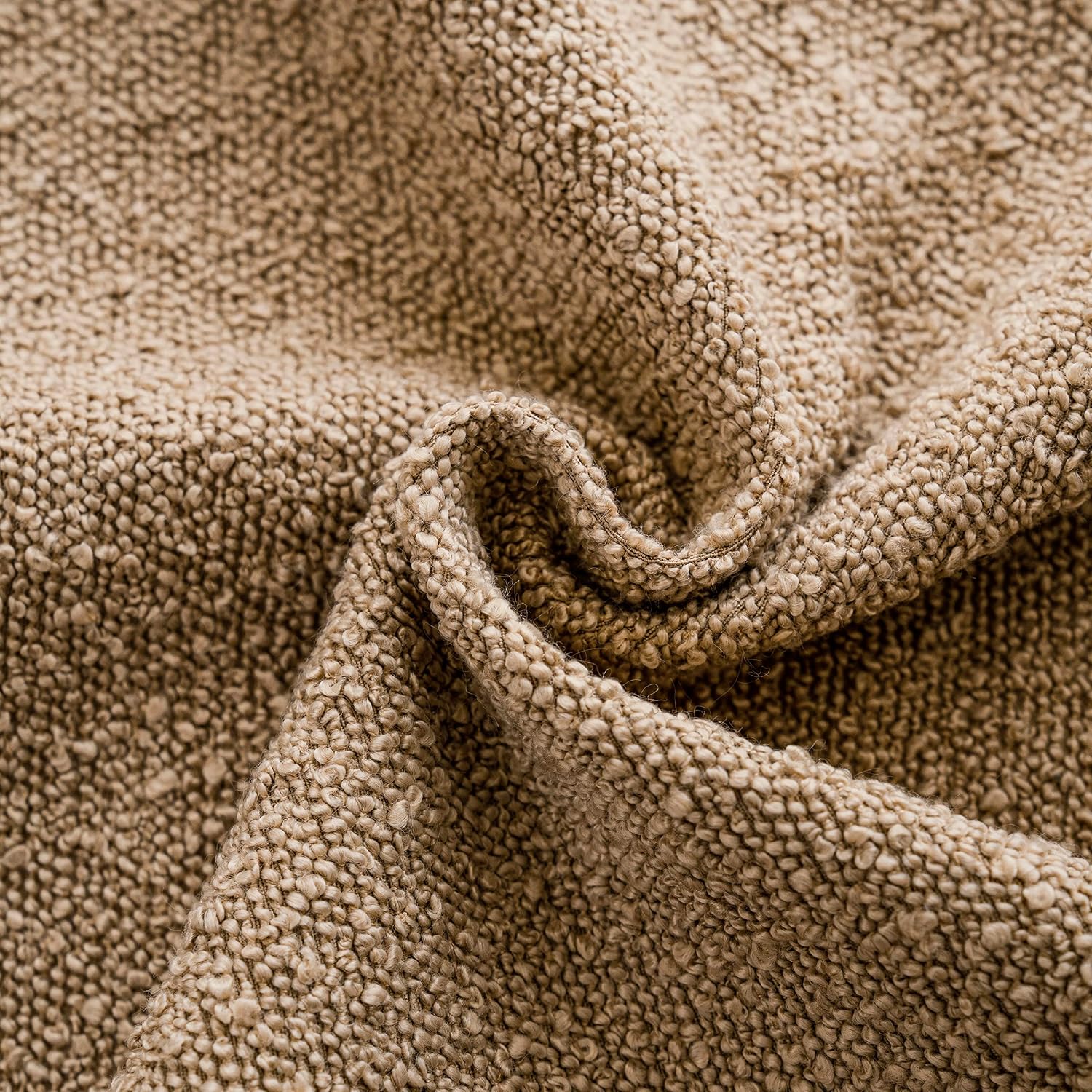 Textured Boucle Throw Pillow Covers Accent Solid Pillow Cases Soft / 18 x 18 / Camel / Set of 2