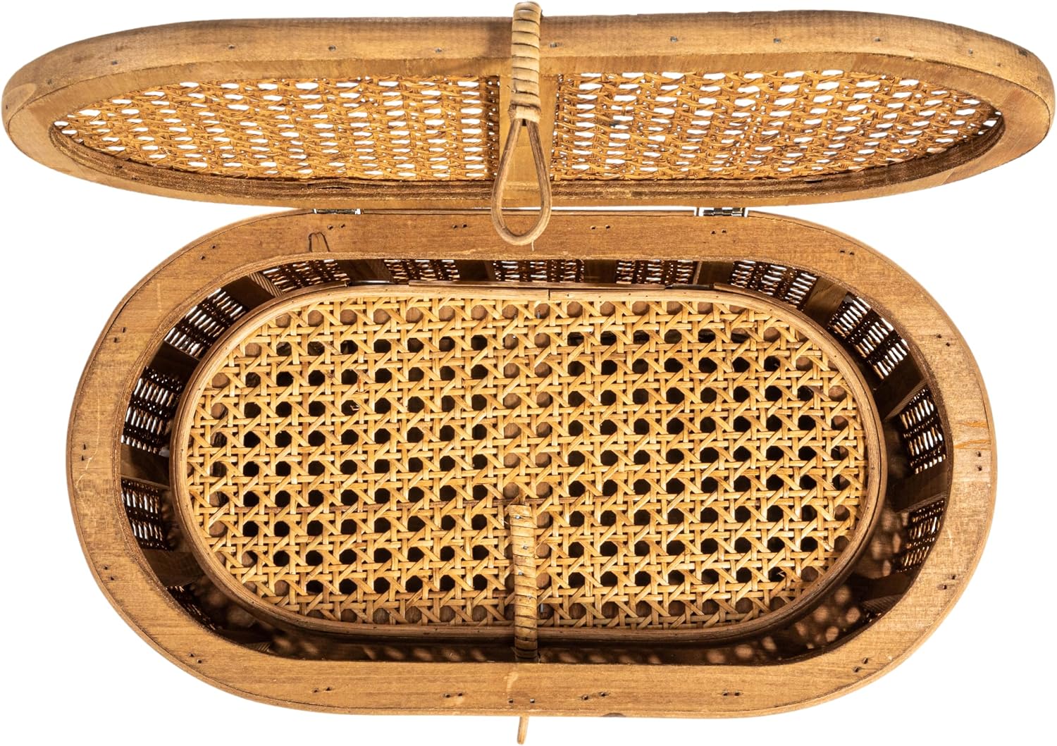 Modern Decorative Oval Woven Rattan Storage Boxes / Natural / Set of 2