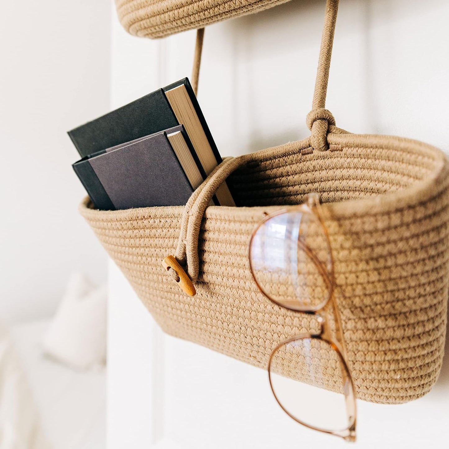 Hanging Wall Basket for Storage / Full Honey / 3-tier