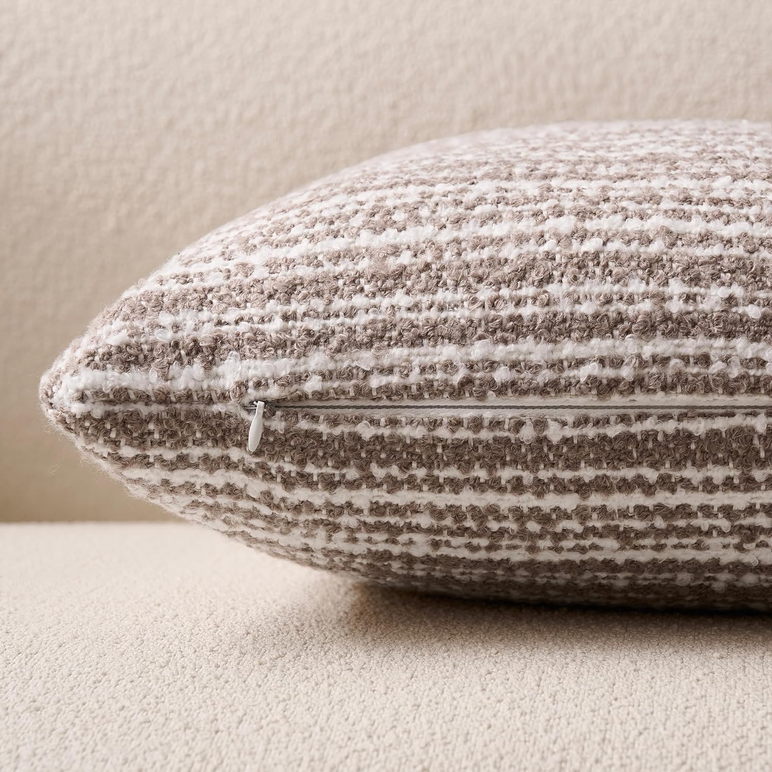 Soft Stripe Chenille Decorative Covers / 18 x 18 / Camel / Set of 2