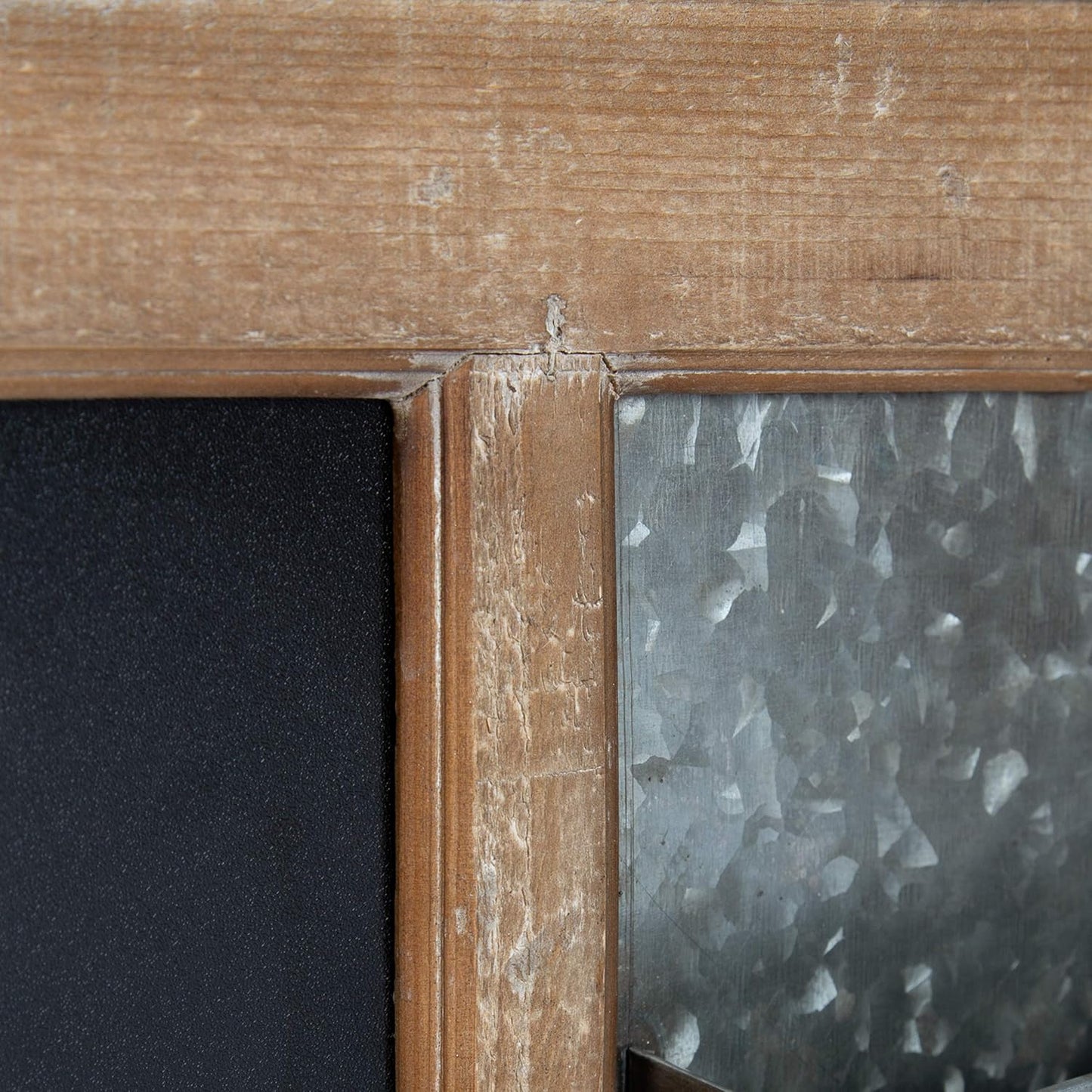 Idamae Wood Framed Chalkboard Wall Organizer / 28"W x 25"H / Rustic Brown / 28 x 25