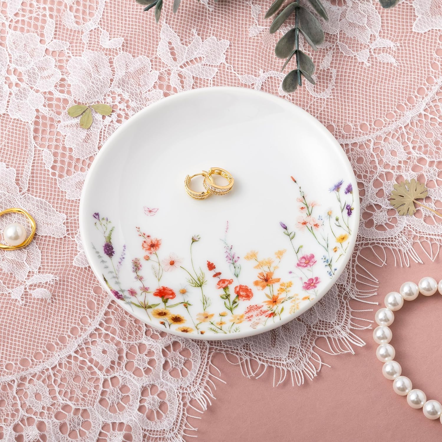 Flower Trinket Dish Jewelry Tray & Gift Box / Wildflower Blank