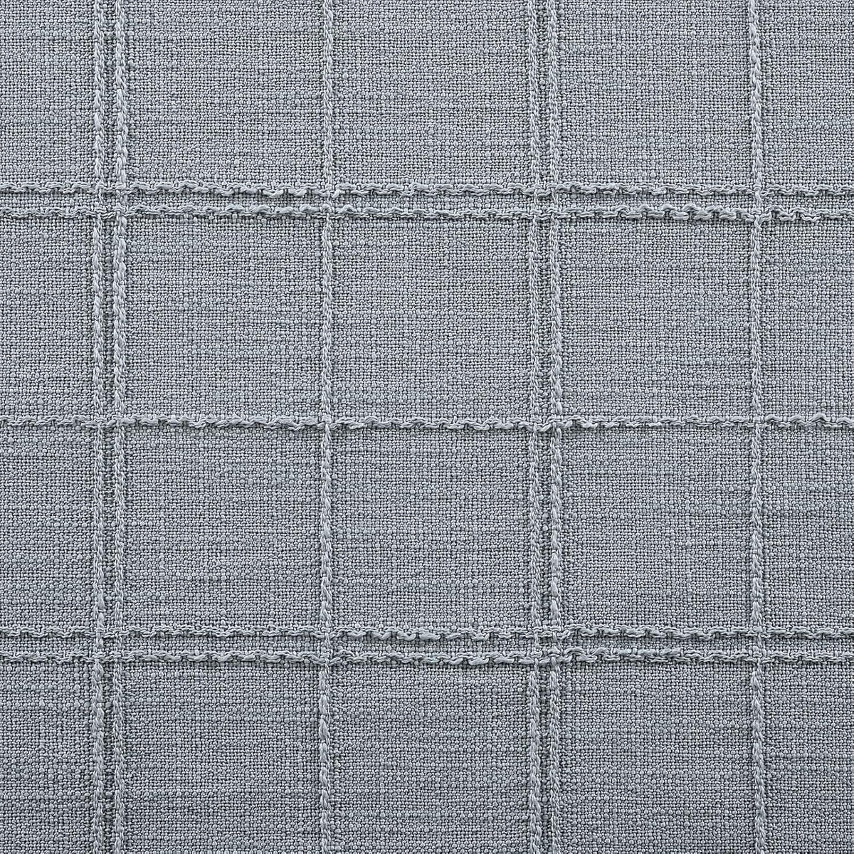Linen Checked Farmhouse Placemats Set of 4, Chambray 13x19in | Double Layer, Reversible, Thick Textured Table Mats