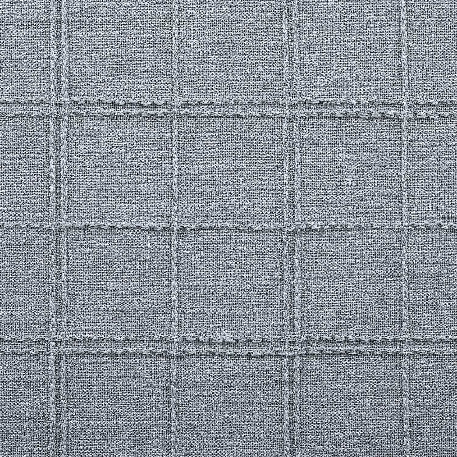 Linen Checked Farmhouse Placemats Set of 6, Chambray 13x19in | Double Layer, Reversible, Thick Textured Table Mats