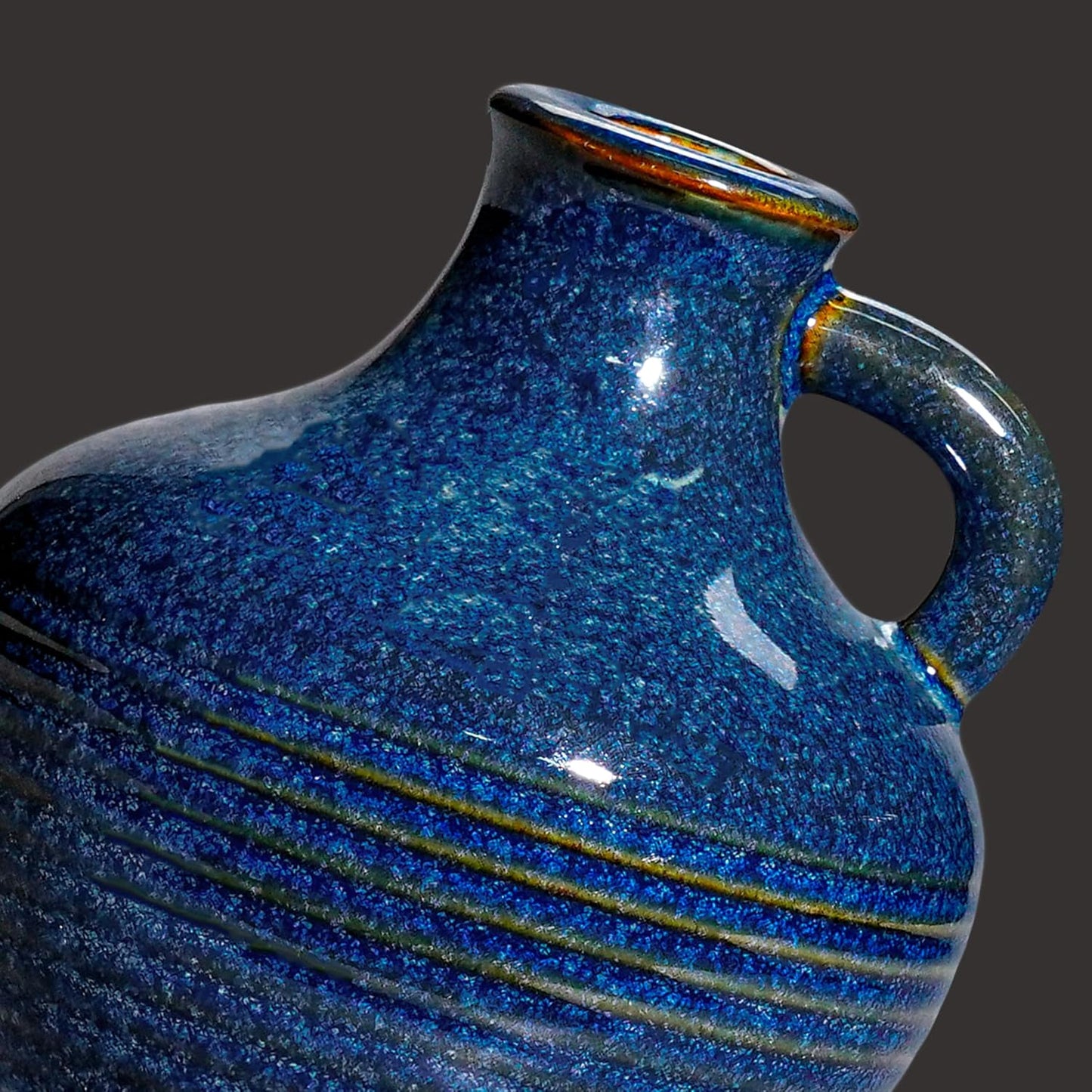 Blue Ceramic Vase / 6 Inch / Dark Blue - 6