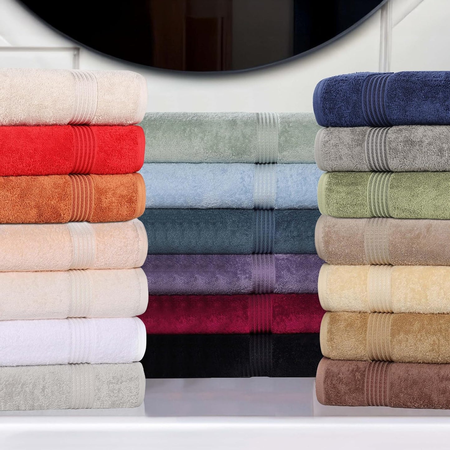 Superior Egyptian Cotton 8-Piece Hand Towel Set, Towel Basics For Quick Dry, Absorbent Small Towels, Facial, Spa