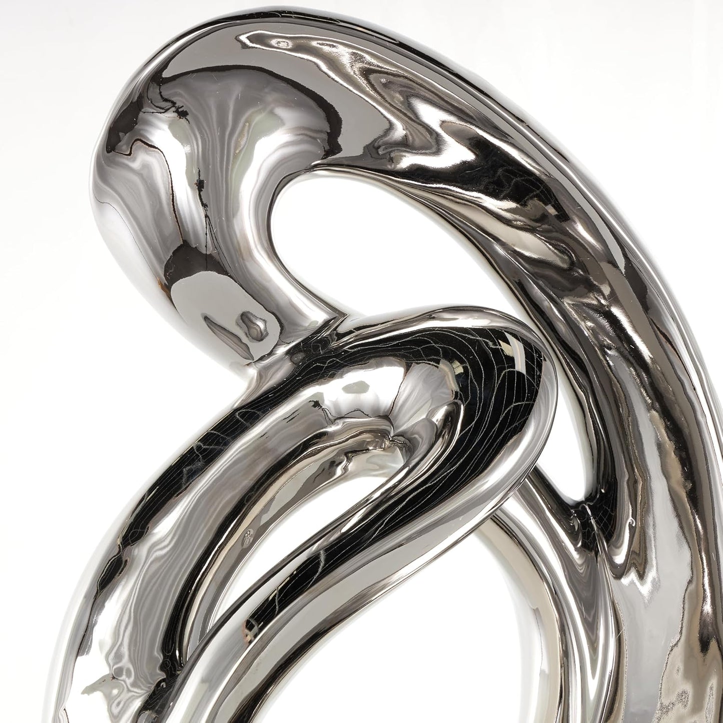 Ceramic Abstract Decorative Sculpture Home Decor Statue / Silver / 14 x 7 x 27