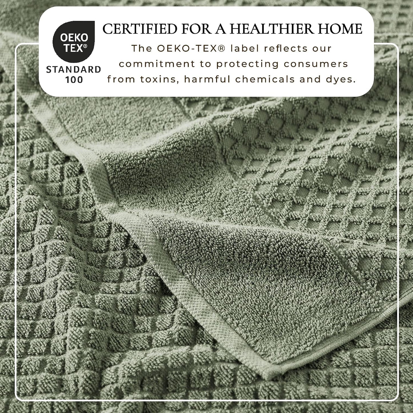Great Bay Home Hand Towels - 100% Cotton 6 Pack 26x16 Hand Towel Set - Absorbent, Durable, Quick-Dry Towels for