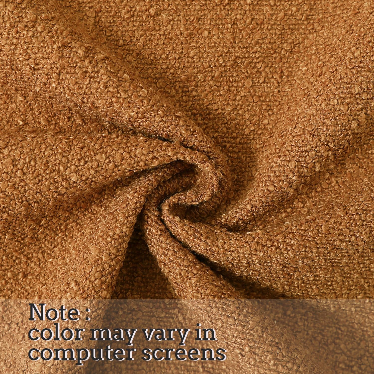 Decorative Long Lumbar Thick Throw Pillow Covers Fine Textured Boucle Couch / Amber Yellow / 36 x 14
