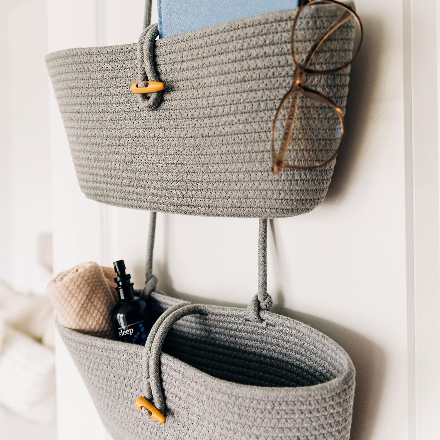 Wall Hanging Storage Basket / Grey