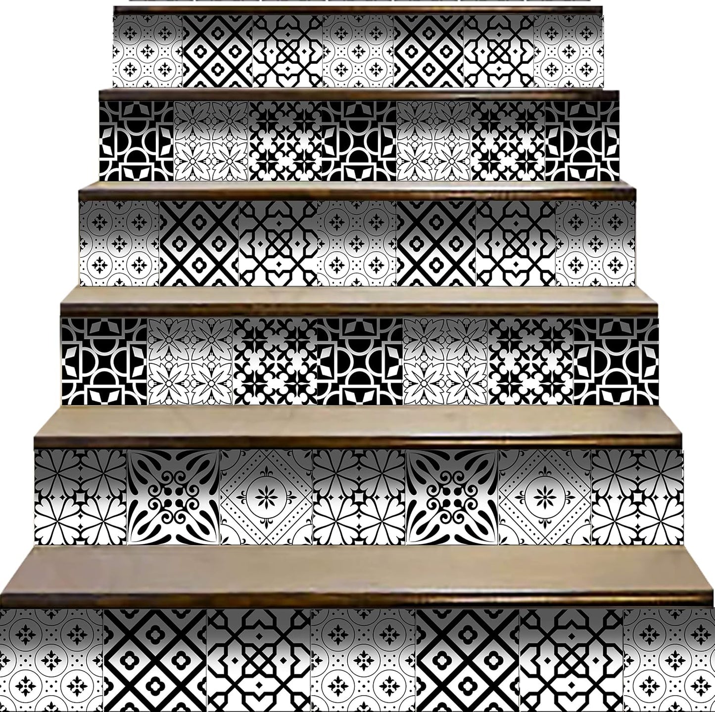 White Tile Stickers Peel and Stick Tile Stickers 24 PC Set backsplash Tile Decals / 4 x 4 / Black