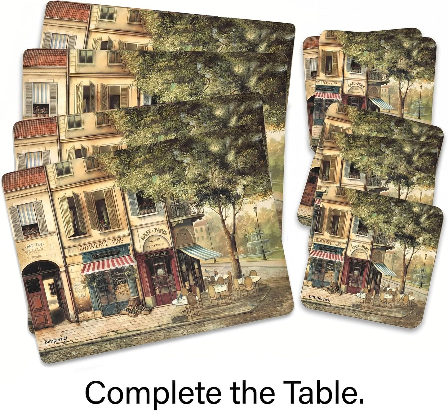 4" Elegant Cork-Backed Boards Featuring Paris Art Prints / Coasters / Parisian Scenes / Set of 4