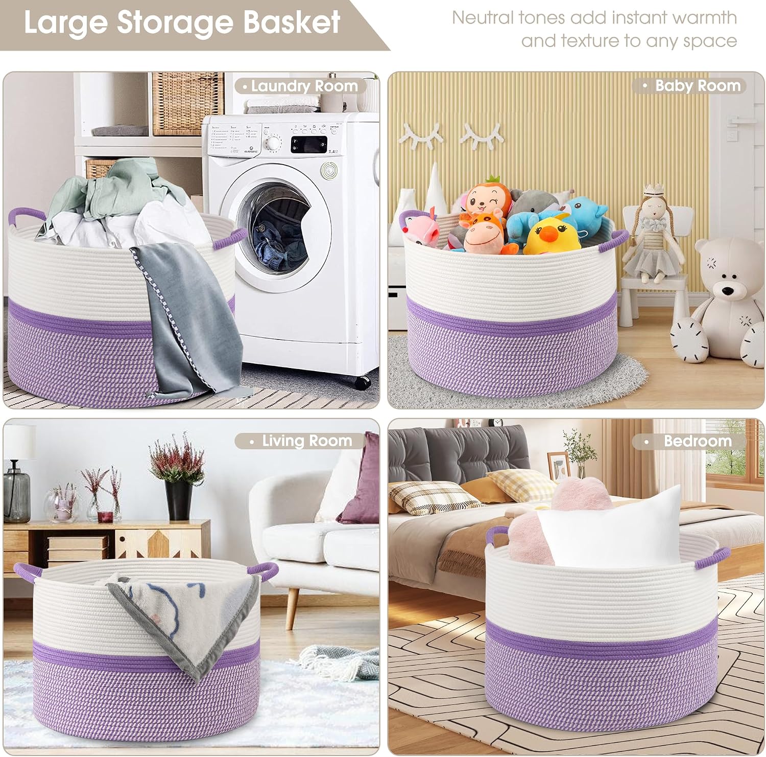 Large Cotton Rope Storage Basket