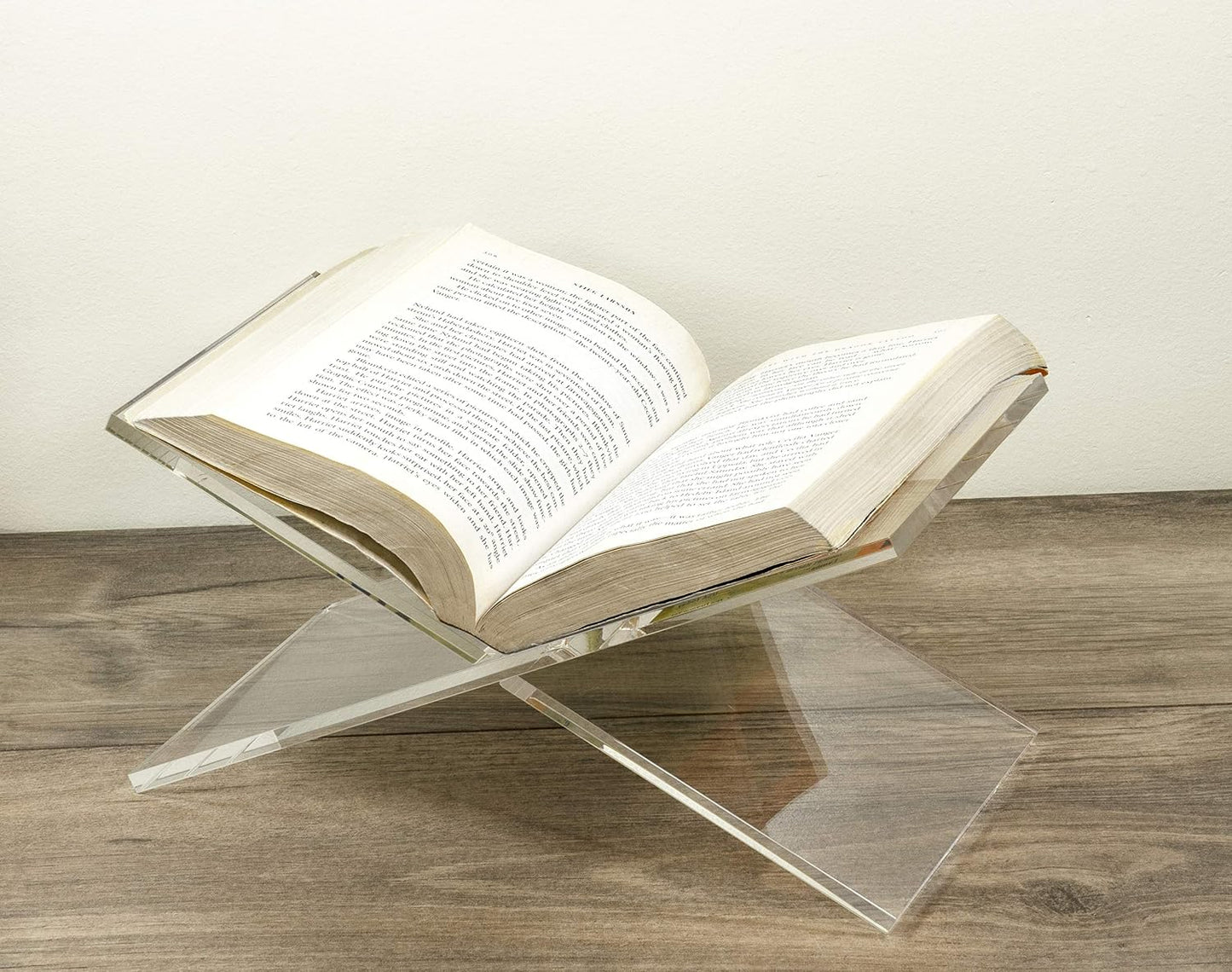 Transparent Acrylic Book Holder 2 Piece Reading Stand for Open and Closed Books / Clear