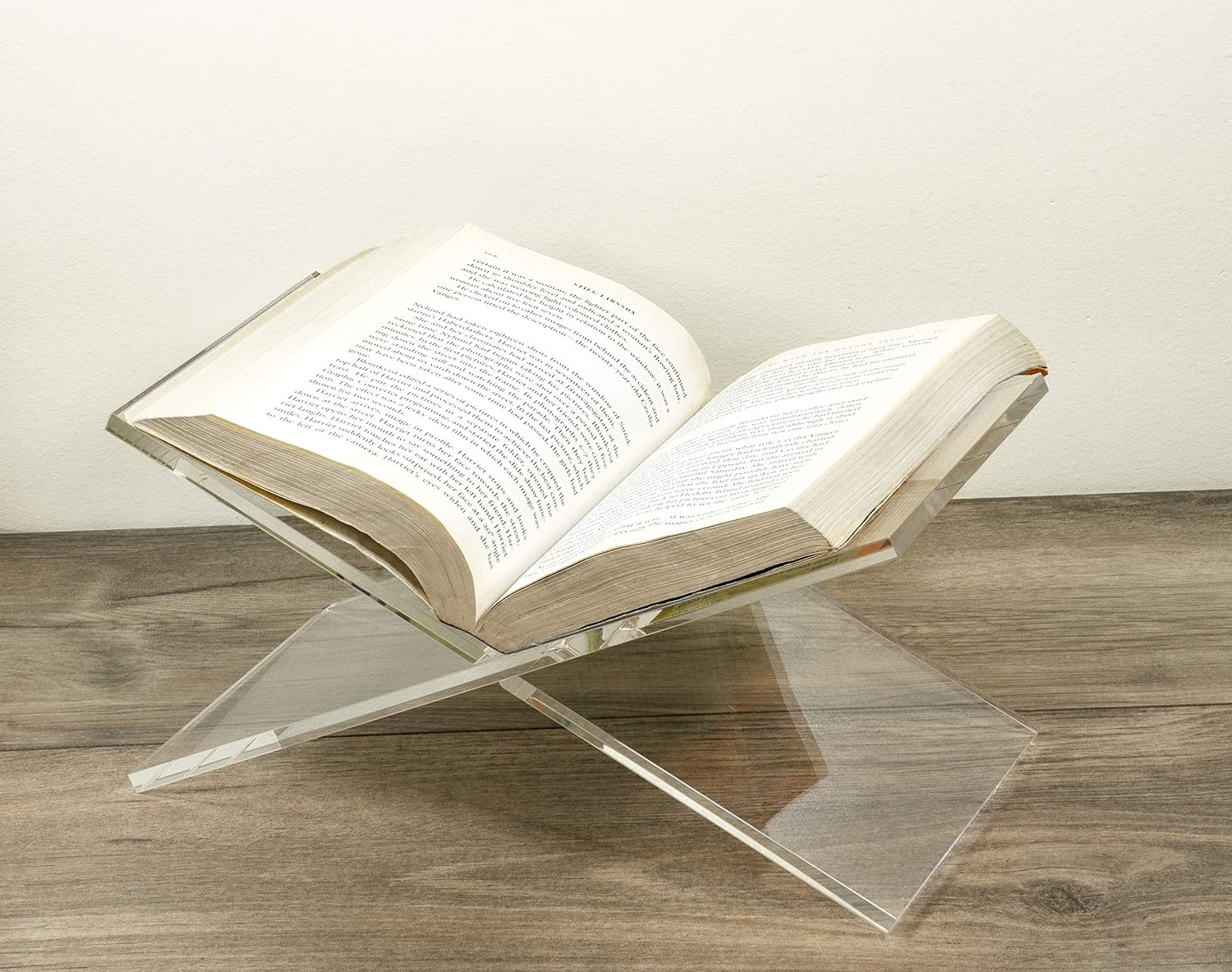 Transparent Acrylic Book Holder 2 Piece Reading Stand for Open and Closed Books / Clear