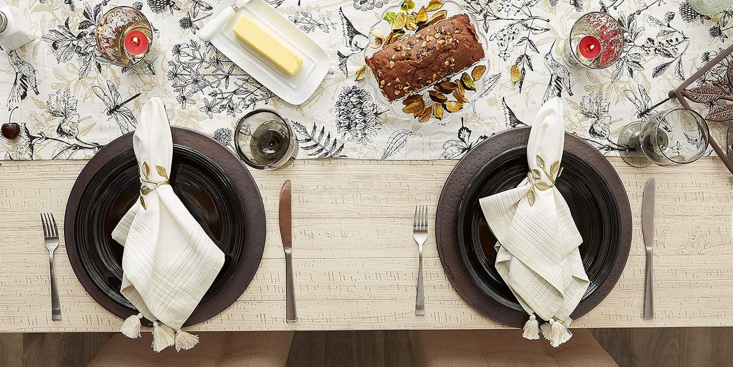 DII Christmas Thanksgiving Holiday Tabletop Décor Collection Decorative Napkin Ring Holder Set, 2.25" Diameter, Gold