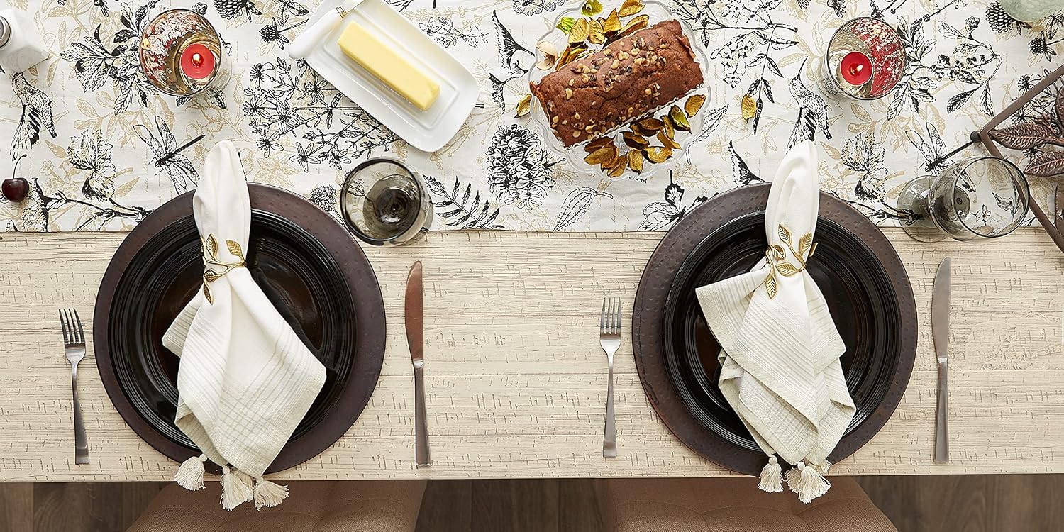 DII Christmas Thanksgiving Holiday Tabletop Décor Collection Decorative Napkin Ring Holder Set, 2.25" Diameter, Gold