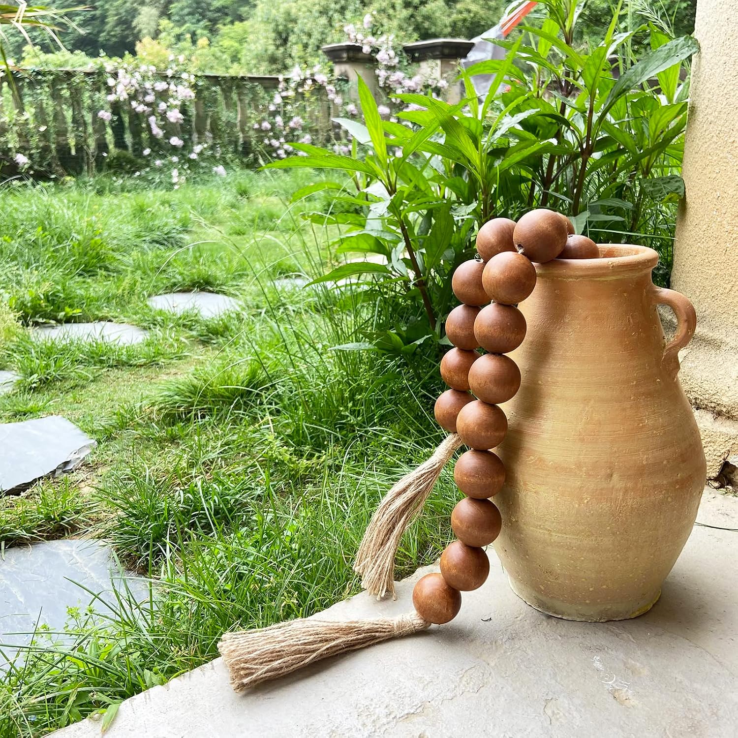 Extra Large Wood Bead Garland Brown / 7 Brown / 41 Inches