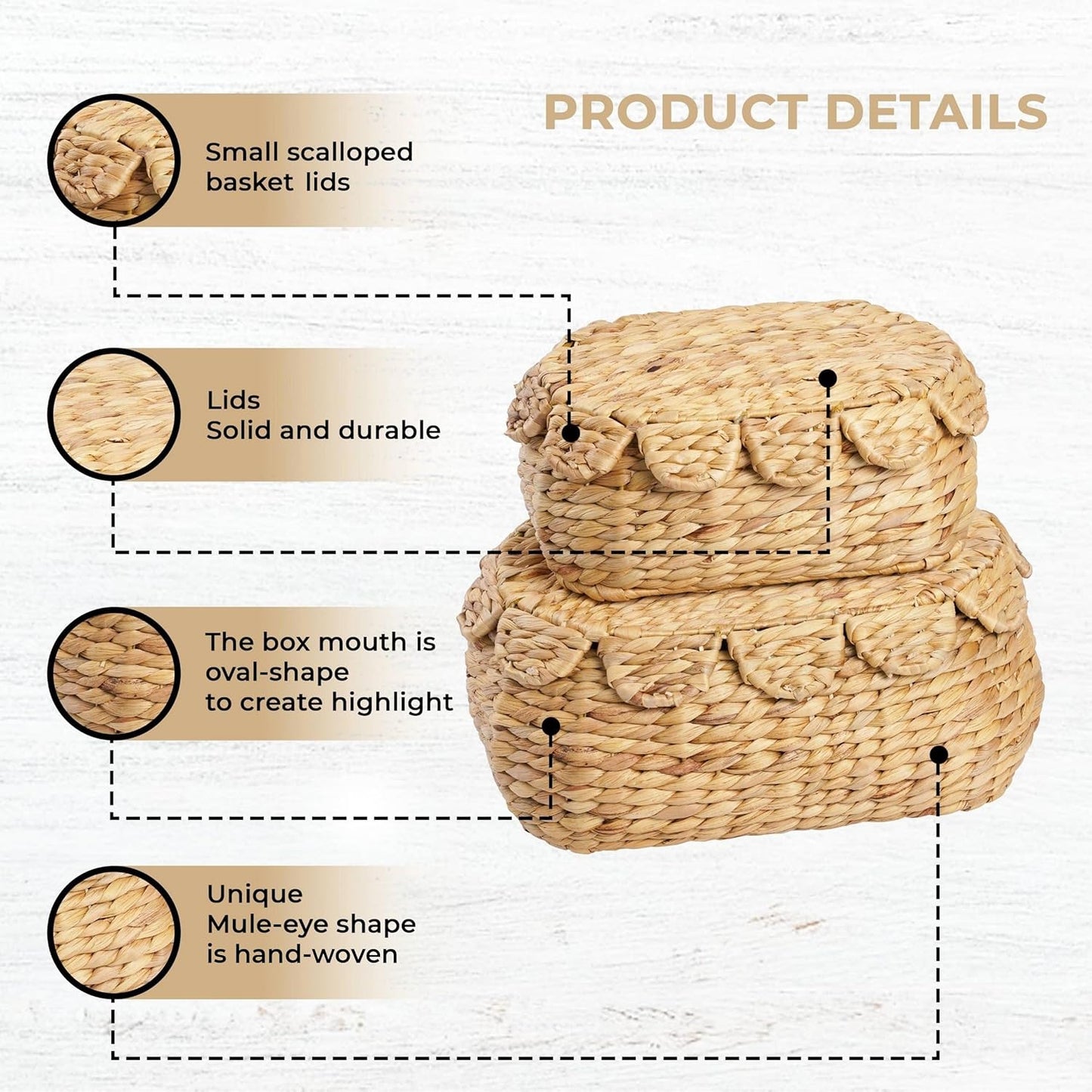 Wicker Storage Baskets / Set of 2