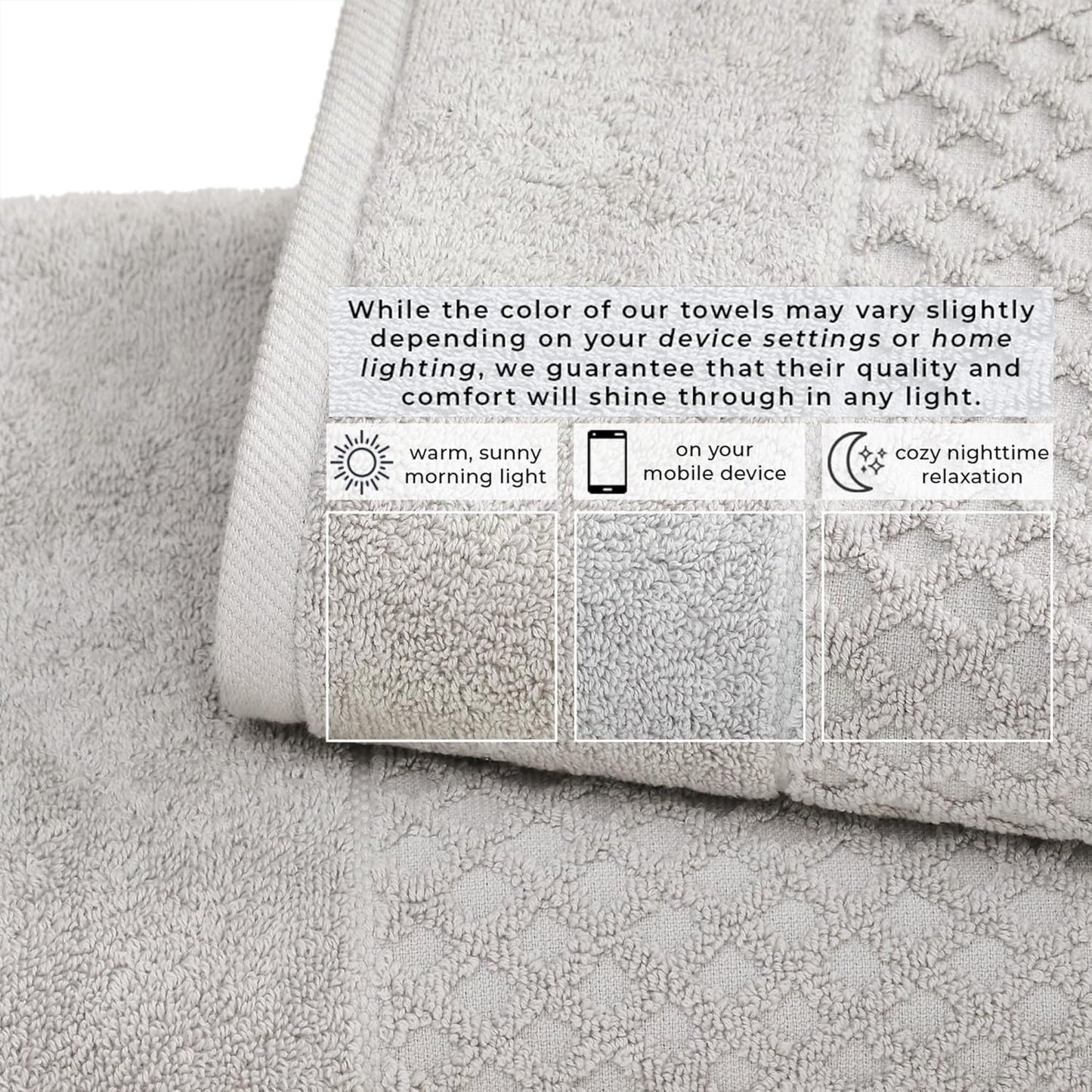Great Bay Home Hand Towels - 100% Cotton 6 Pack 26x16 Hand Towel Set - Absorbent, Durable, Quick-Dry Towels for