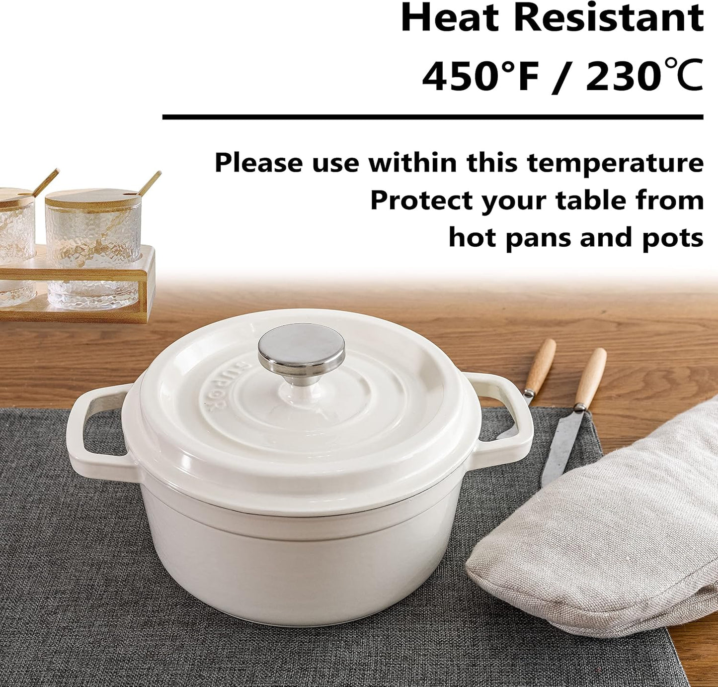 Home Brilliant Cloth Placemats Set of 6 Heat Resistant Dining Table Place Mats Kitchen Table Mats, 13x19 inches, Dark