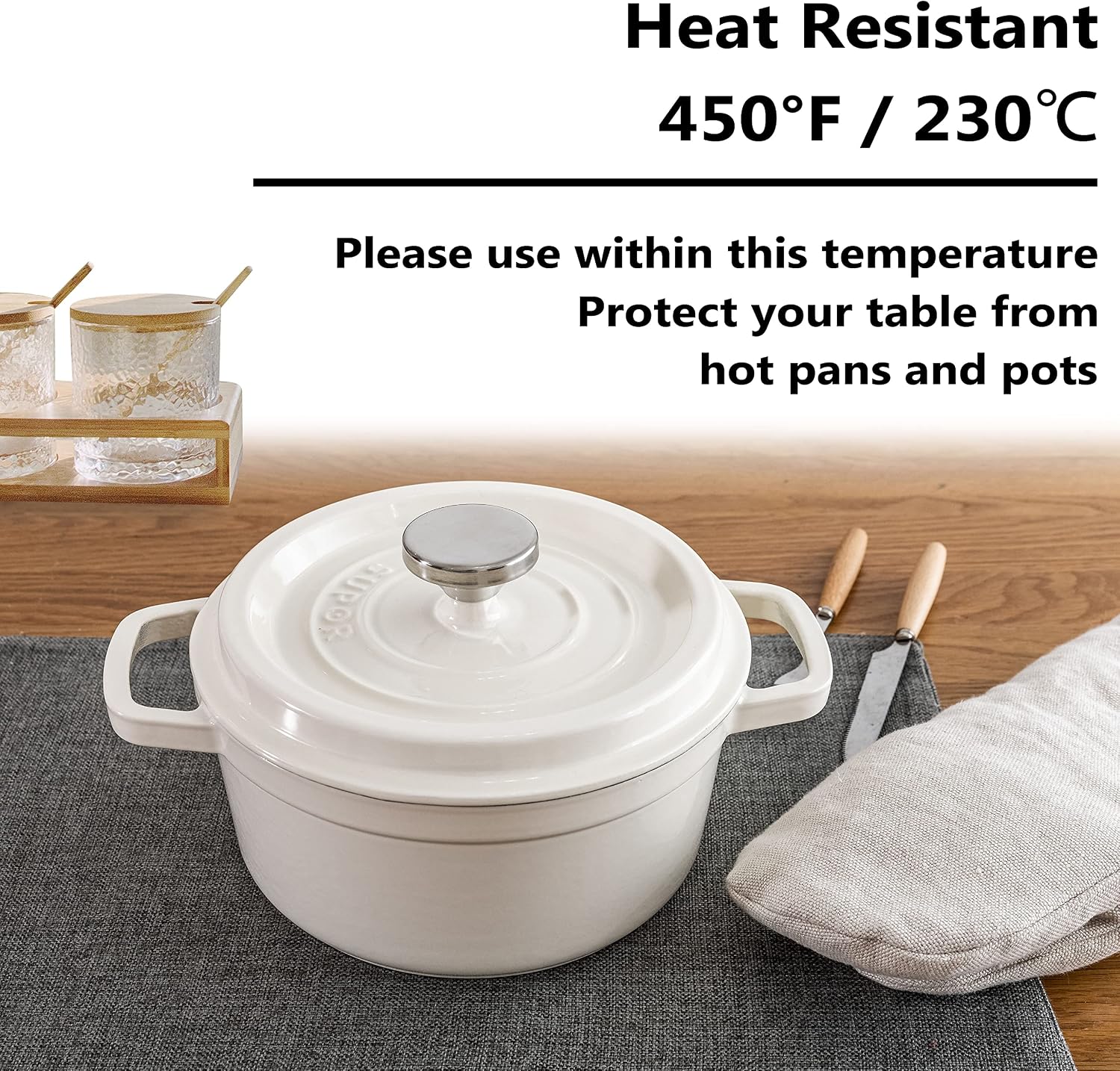 Home Brilliant Cloth Placemats Set of 6 Heat Resistant Dining Table Place Mats Kitchen Table Mats, 13x19 inches, Dark