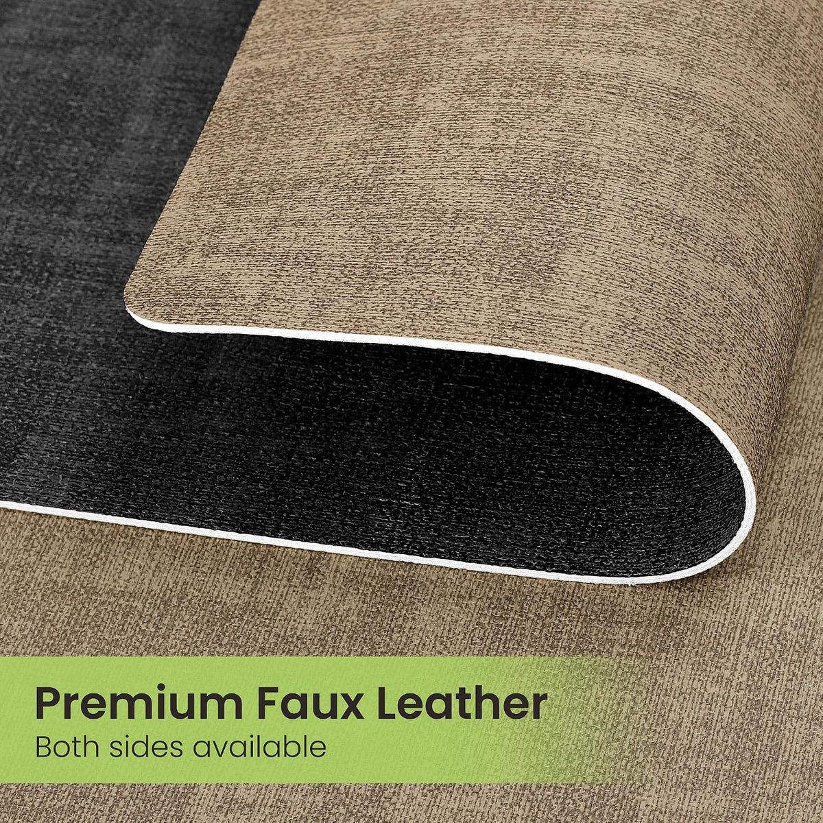 Fyvva Placemats Set of 6 Wipeable Reversible Faux Leather with Coasters | Waterproof, Non-Slip Rectangular Table Mats