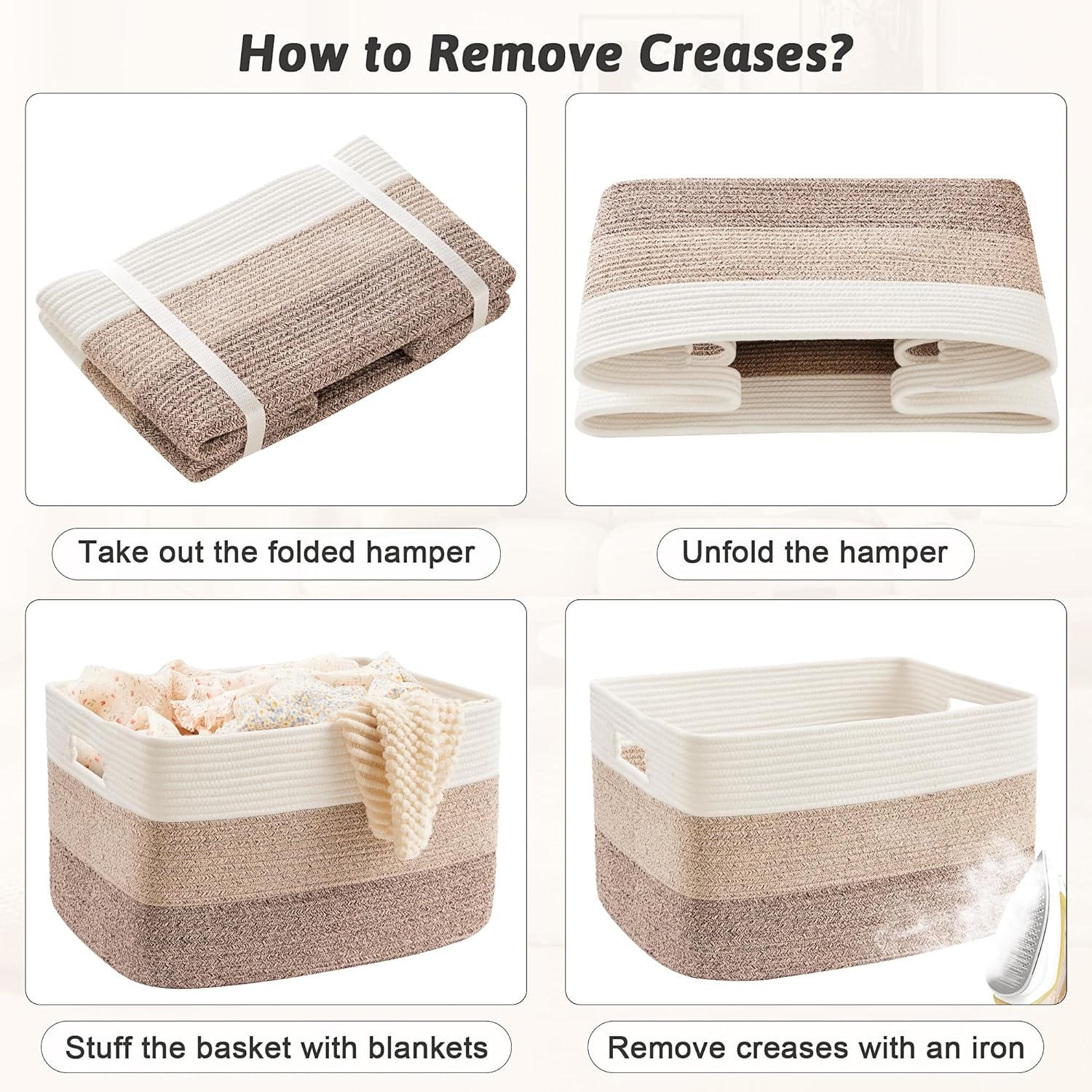 Rectangle Woven Baskets for Storage / 65L