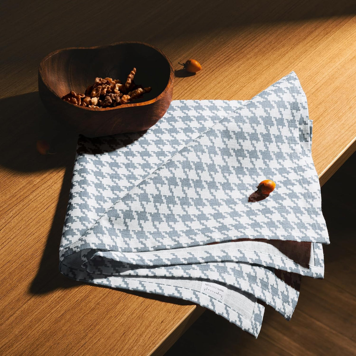FINGERCRAFT Cloth Napkins Set of 12, 100% Cotton, 20x20 Inch, Dusty Blue | Mitered corner, washable, soft, absorbent