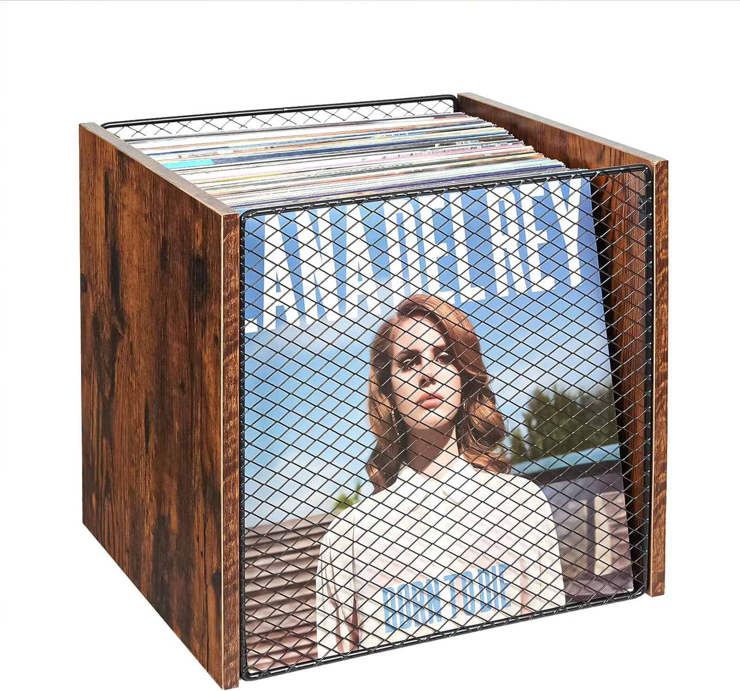 1 Cube Vinyl Record Storage, Retro & Durable Vinyl Crate and Record Holder | Modular Stackable Album Storage Record Box