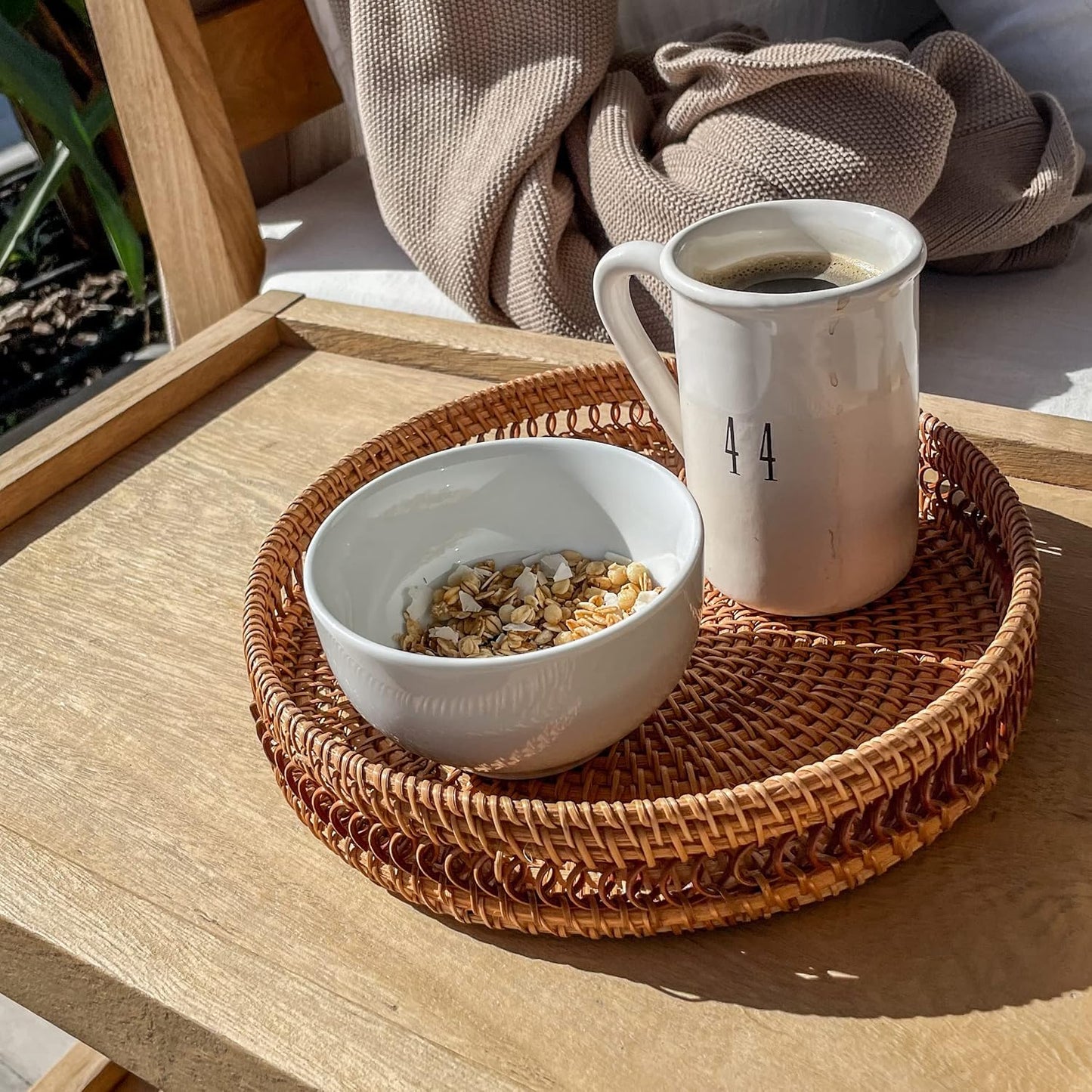 Hand Woven Serving Basket / 9.5