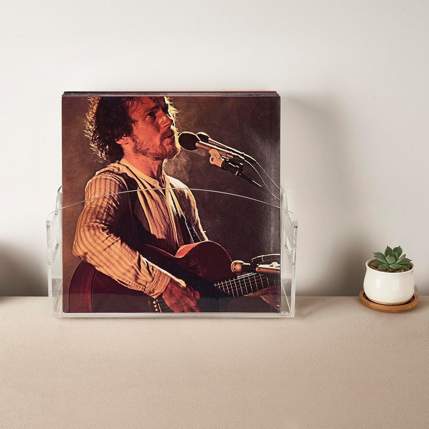 Acrylic Record Holder 5MM – Clear Vinyl Storage Box with Handles | 5mm thick acrylic–40% thicker than flimsy racks