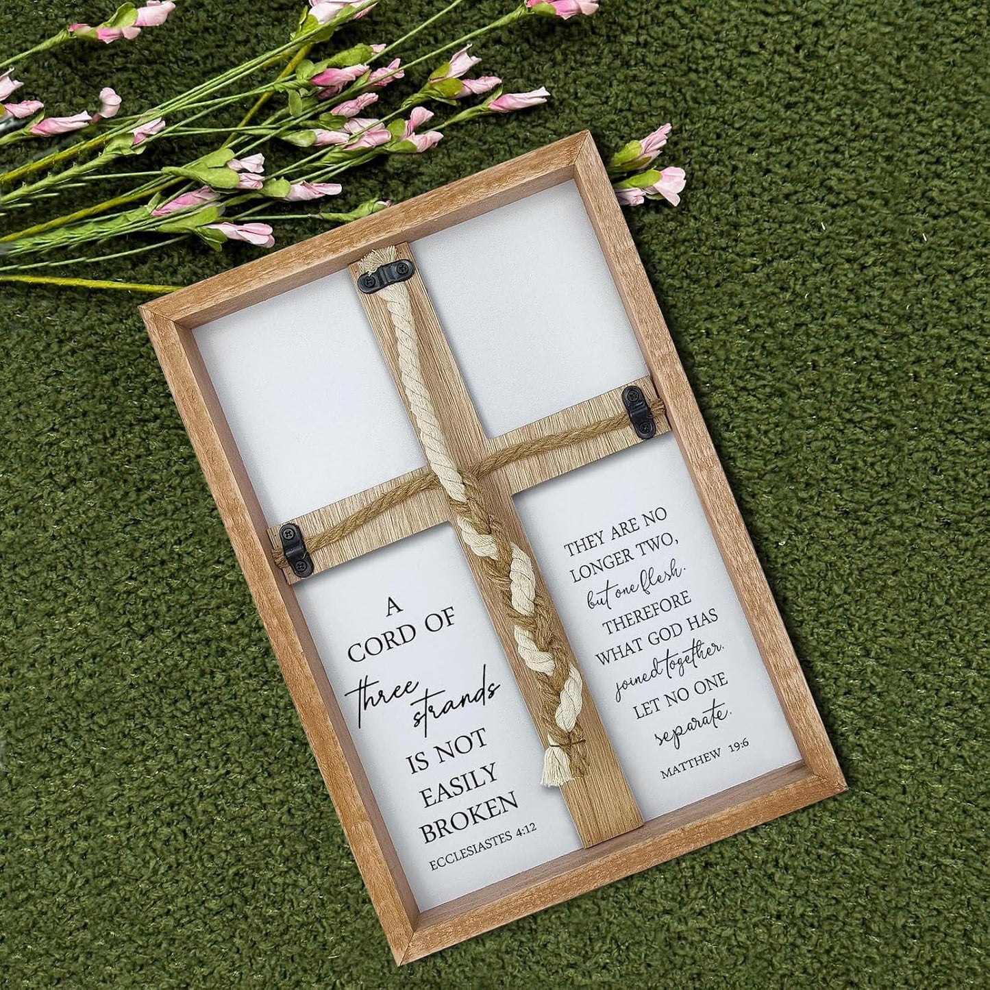 Braid Knot Rope Frame Wall Decor for Unity Ceremony / 15 x 10 / Wood
