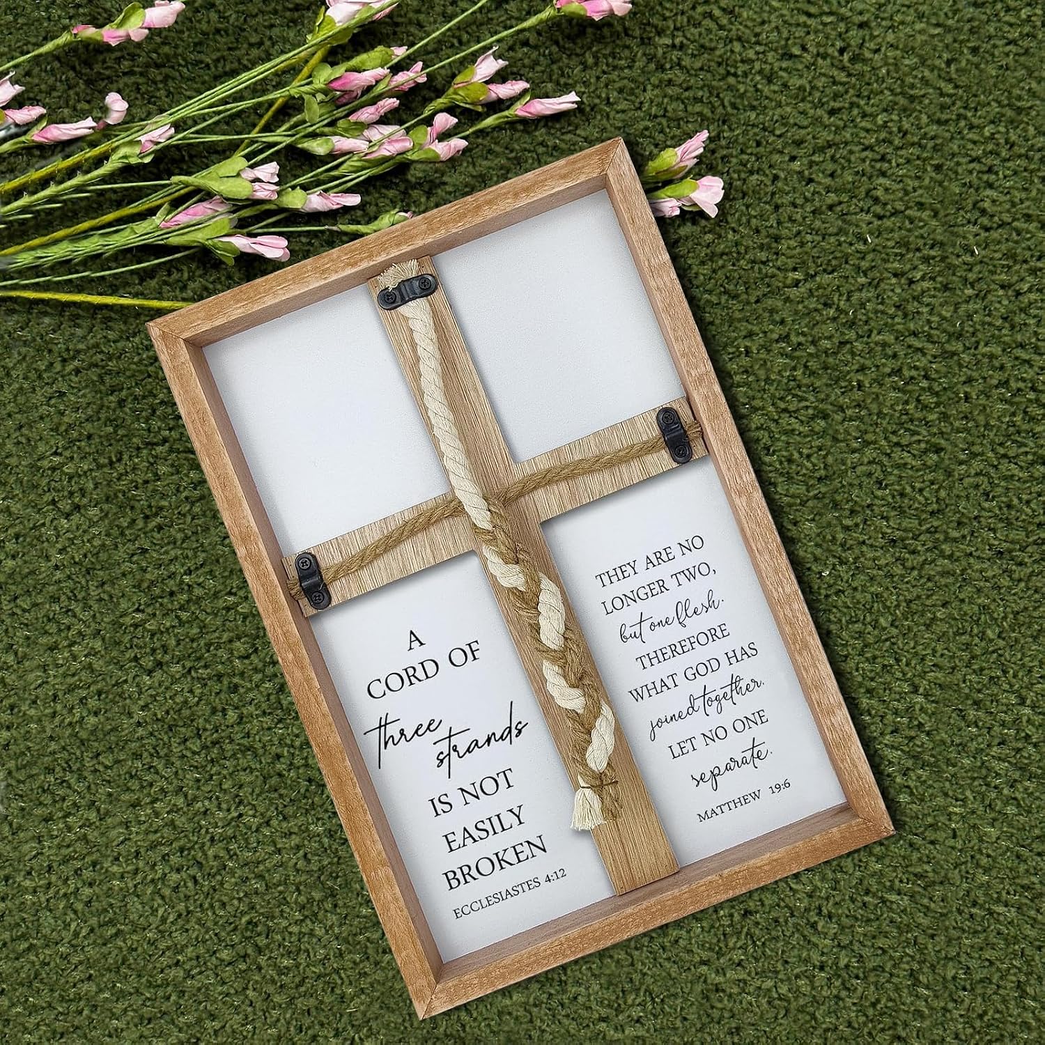 Braid Knot Rope Frame Wall Decor for Unity Ceremony / 15 x 10 / Wood