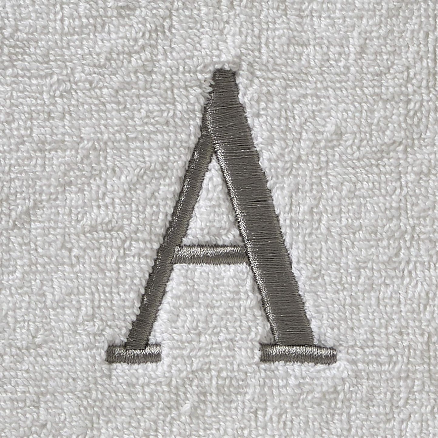 SKL Home Casual Monogram Bath Towel, Embroidered A, White | Available in letters A-Z. Personalized style, great for